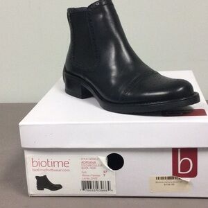 Adriana Black Leather Chelsea Ankle Boots